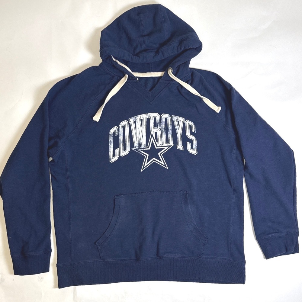 NFL Dallas Cowboys Navy Blue Distressed Graphic Pullover Hoodie Mens 2XL‎